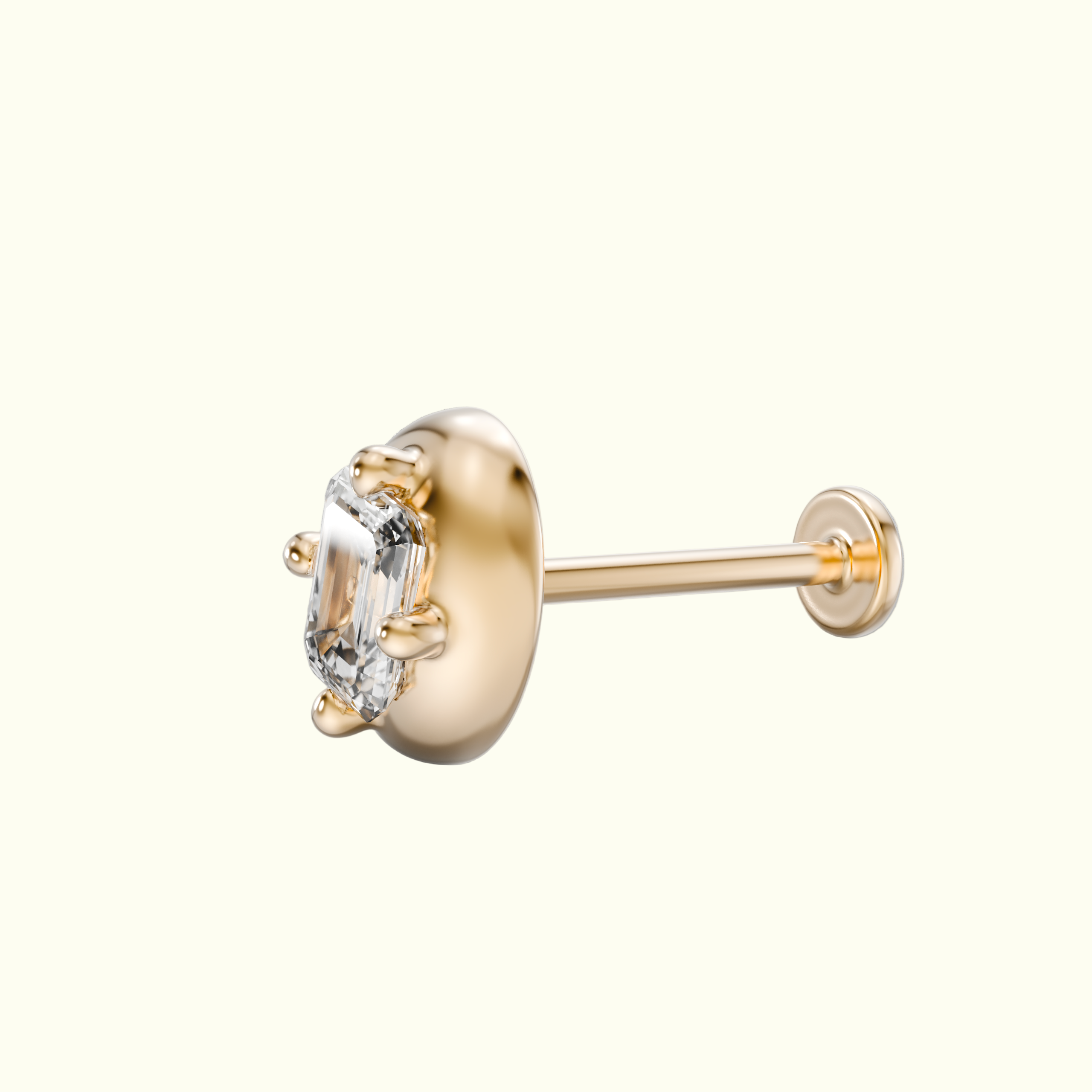 0.24ct Emerald Cut Diamond Briar Stud