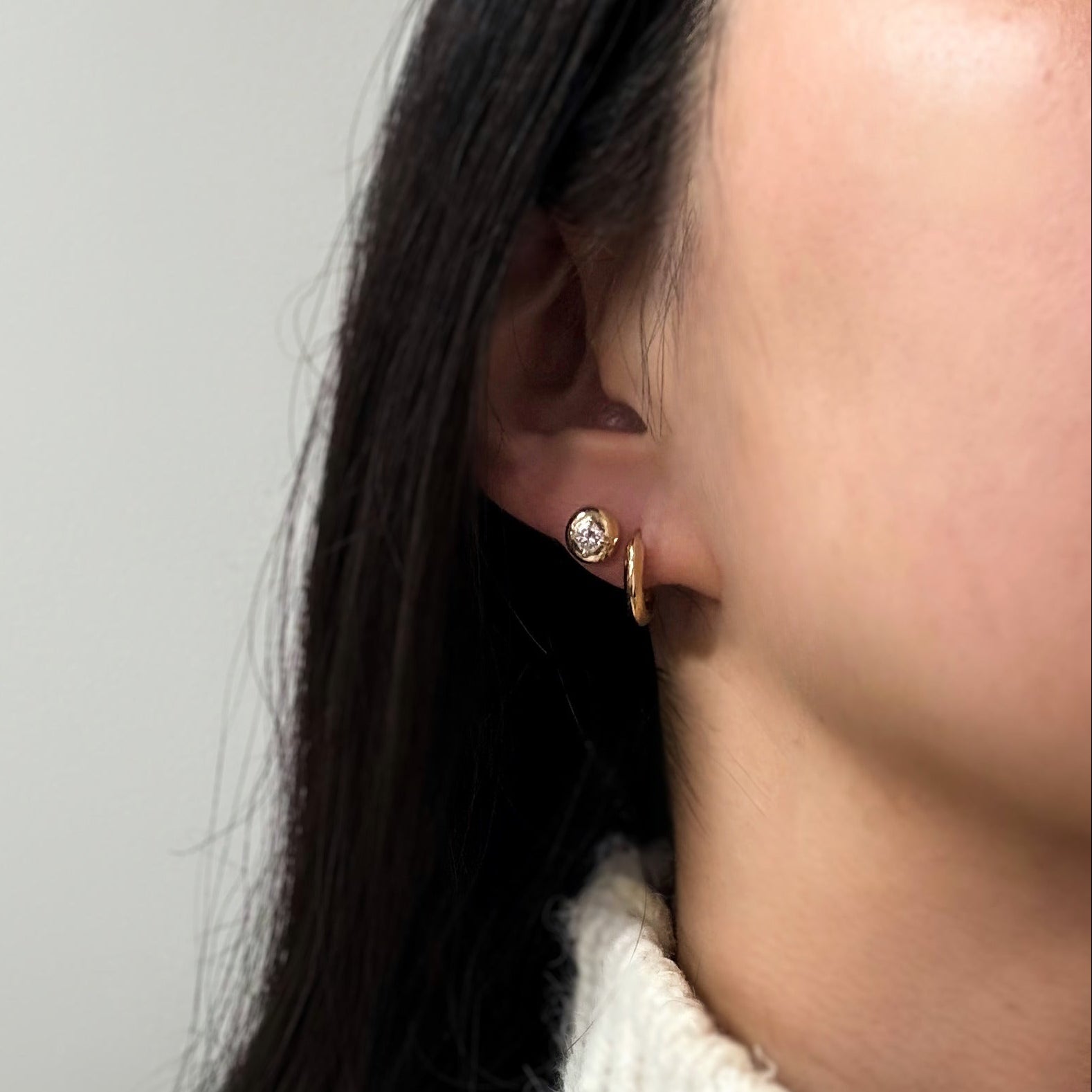 0.17ct Square Radiant Diamond Briar Stud