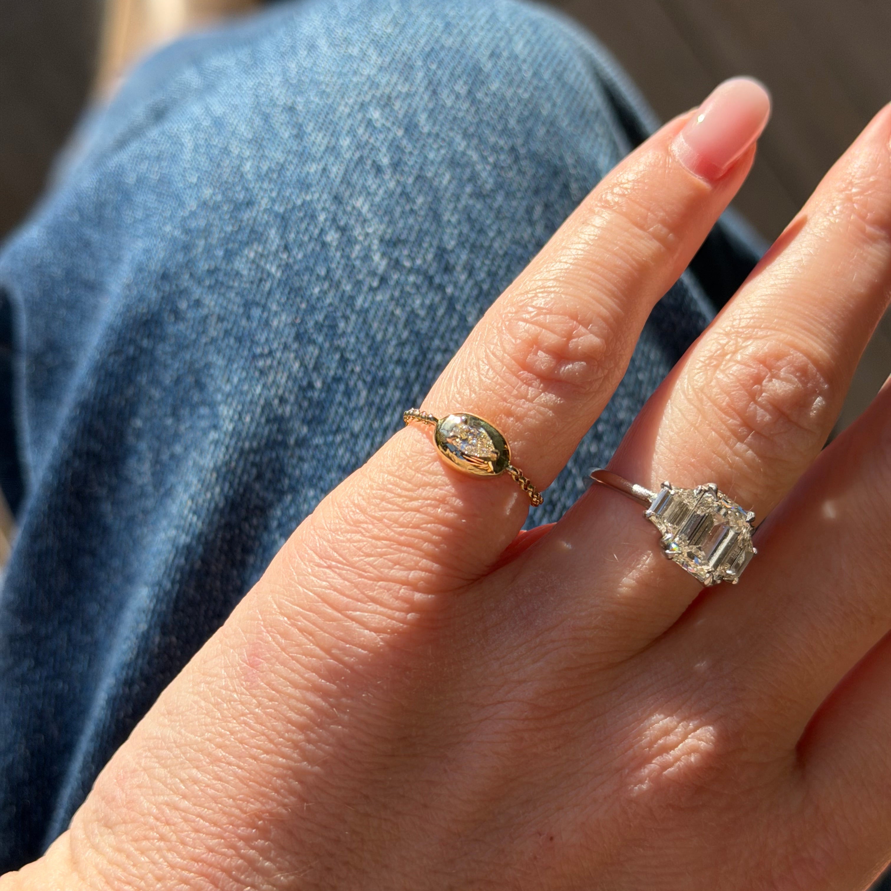 0.24ct Pear Diamond Grove Ring