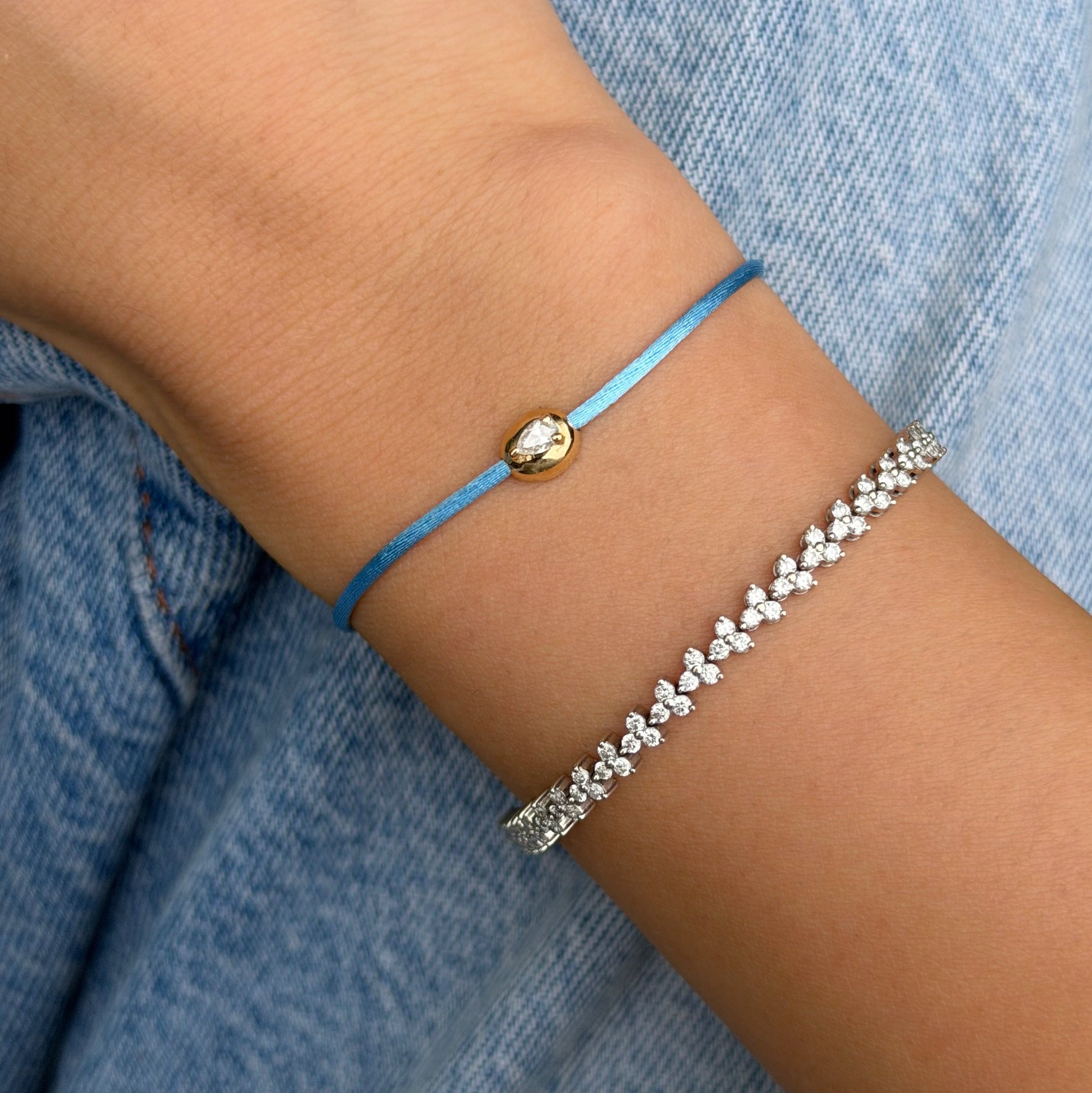 0.10ct Pear Diamond Fig Bracelet
